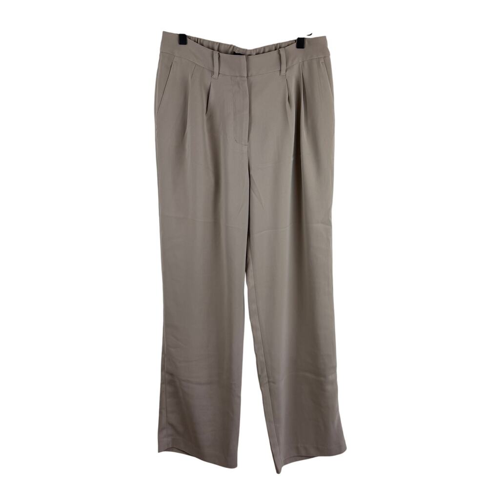 Quince Size 10 Stretch Crepe Pleated Wide Leg Pants Trousers